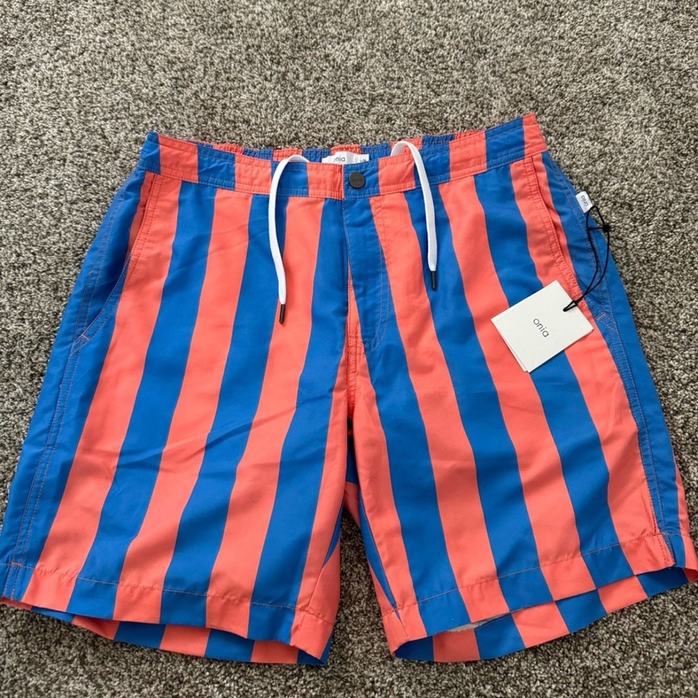 ONIA Men's Blue and Orange Swim Shorts